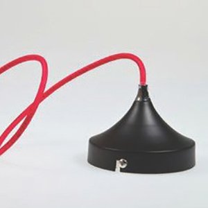 Artdelight Iron - hanglamp - Ø 12 x 120 cm - zwart en rood