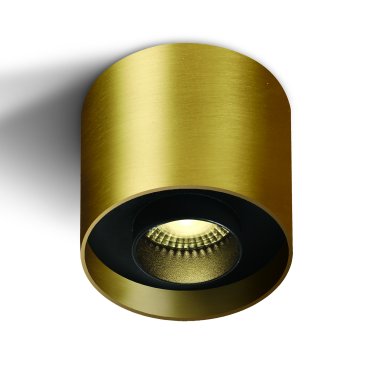 ONE Light Dark Light Cylinders - opbouwspot met verwisselbare reflectoren - Ø 10 x 10 cm - 22W LED incl. - geborsteld messing