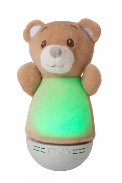 Lucide Dolly - tafellamp op batterijen - 11 x 8,5 x 18 cm - 3W LED RGB incl. - bruin