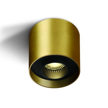 ONE Light Dark Light Cylinders Tubes - opbouwspot - Ø 7 x 7 cm - 8W LED incl. - geborsteld messing
