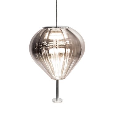 Maxlight Palloncini - hanglamp - Ø 12 x 180 cm - 2 x 3W LED incl. - wit, chroom en gerookt glas