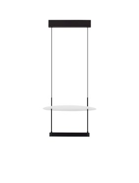 Nova Luce Diona - hanglamp - Ø 40 x 160 cm - 29W dimbare LED incl. - zandzwart en wit