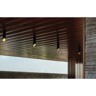 ONE Light Decorative Cut Cylinders - opbouwspot 1L - Ø 6 x 15 cm - zwart en goud