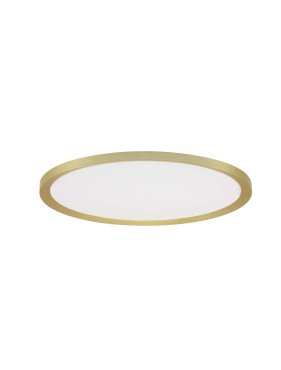 Nova Luce Aoton - plafondlamp - Ø 40 x 5 cm - 35W dimbare LED incl. - geborsteld goud
