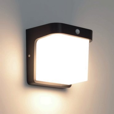ONE Light Outdoor Wall Lights - buiten wandverlichting met sensor - 17 x 14 x 17 cm - 12W LED incl. - IP54 - antraciet