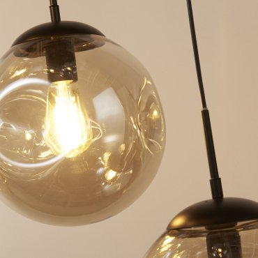 Searchlight Punch - hanglamp - Ø 61 x 152 cm - zwart en champagne