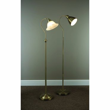 Searchlight Adjustable Floor - staanlamp - 140 cm - antiek messing