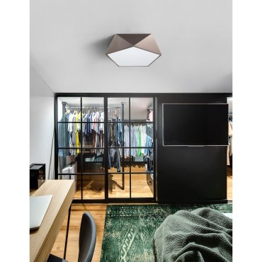Nova Luce Darius - plafondverlichting - 40 x 40 x 10 cm - brons en mat wit