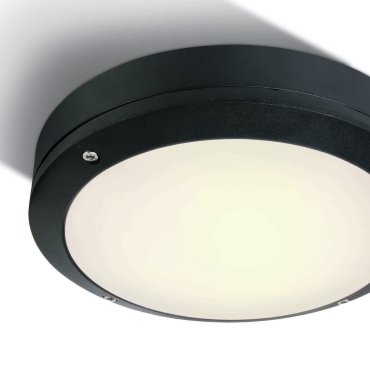 ONE Light Classic Outdoor Range - buiten plafondverlichting - Ø 22 x 6,5 cm - 10W LED incl. - IP54 - zwart
