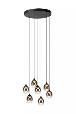 Lucide Tamino - hanglamp - Ø 52 x 186 cm - 7 x 7W dimbare LED incl. - zwart