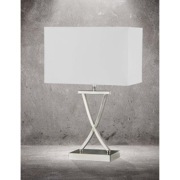 Searchlight Club - tafellamp - 31 x 20 x 48,5 cm - wit en chroom