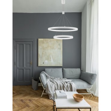 Nova Luce Empatia - hanglamp - Ø 60 x 120 cm - 60W dimbare LED incl. - zandwit
