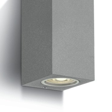 ONE Light GU10 Outdoor Cube Lights - buiten wandverlichting - 7 x 7,7 x 16,5 cm - IP65 - grijs