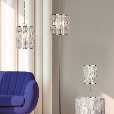Searchlight Bijou - staanlamp - Ø 26 x 155 cm - chroom