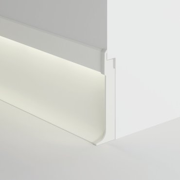 Klus Olis-k - aluminium plint profiel - 2,41 x 9 cm - wit