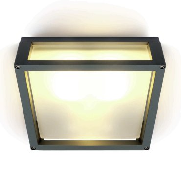 ONE Light Outdoor E27 Square - buiten plafond/wandverlichting - 25 x 25 x 9,5 cm - IP54 - antraciet