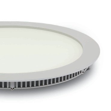 ONE Light Round Recessed Panels Die Cast - inbouw plafondverlichting - Ø 29,5 x 2,2 cm - 30W LED incl. - IP40 - wit - warm witte lichtkleur