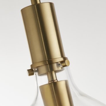 Searchlight Margarita - hanglamp - Ø 25 x 120 cm - messing en transparant