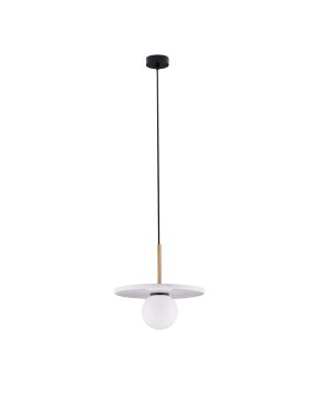 Nova Luce Idor - hanglamp - Ø 30 x 185 cm - wit marmer en opaalglas