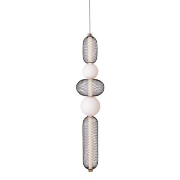 Maxlight Bora - hanglamp - Ø 22 x 240 cm - 28W LED incl. - zwart en goud