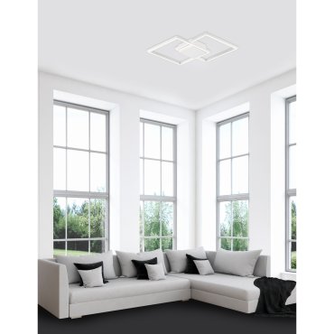 Nova Luce Bilbao - plafondverlichting - 46 x 46 x 6,5 cm - 25W LED incl. - wit