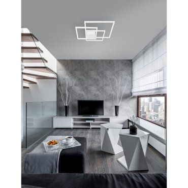 Nova Luce Bilbao - plafondverlichting - 56 x 56 x 8,5 cm - 42W LED incl. - wit