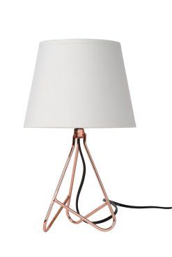 Lucide Gitta - tafellamp - Ø 17 x 30 cm - wit, koper