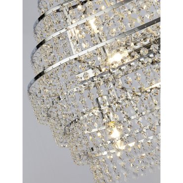 Searchlight Rene - hanglamp - 90 x 30 x 143 cm - chroom en transparant