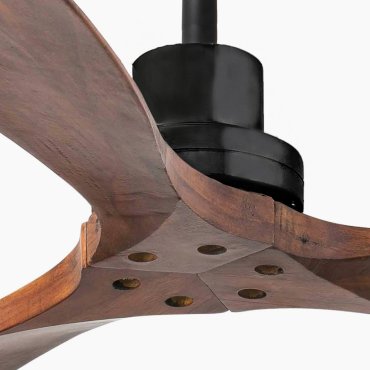 Faro Lantau L - plafondventilator - Ø 132 cm - mat zwart en walnoot