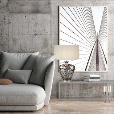 Searchlight Network - tafellamp - 36 x 20,5 x 57 cm - chroom en wit