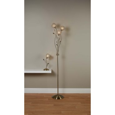 Searchlight Bellis II - tafellamp - Ø 13 x 38 cm - antiek messing