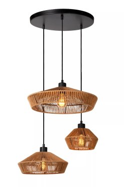 Lucide Yunkai - hanglamp - Ø 60 x 145 cm - hout
