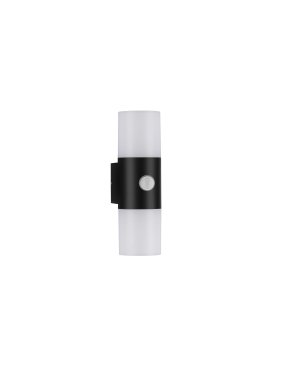 Nova Luce Paul - buiten wandverlichting met sensor - 11,5 x 28 cm - 10W LED incl. - IP65 - zandzwart