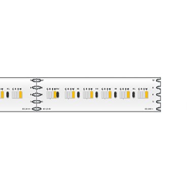 Klus LED strip - 1cm breed, 500cm lengte - 24Vdc - 15,3W LED per meter - 384 LEDs per meter - IP20 - RGBW