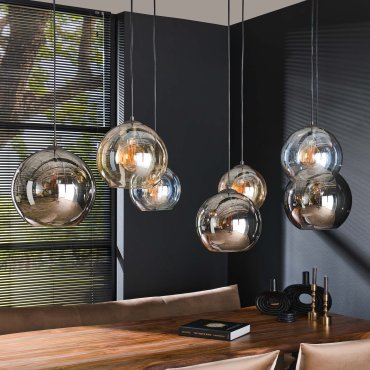 Vico Multi Globe XL - hanglamp - 145 x 45 x 150 cm - zwart