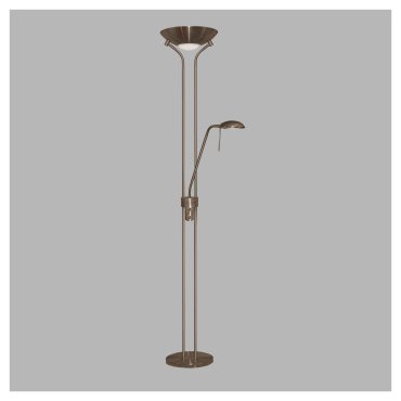 Searchlight Mother &amp; Child - staanlamp met dubbele dimmer - 180 cm - antiek messing