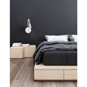 Nova Luce Jaco - bedlamp - 10 x 3 x 44 cm - 3W LED incl. - wit