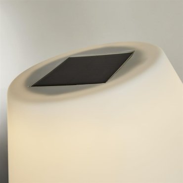 Searchlight Venice - tafellamp op zonne-energie - Ø 38 x 68 cm - 1,6W LED incl - IP44 - zilver en wit