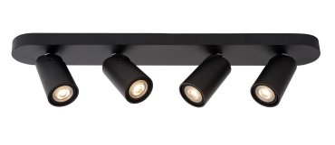 Lucide Xyrus 4 - opbouwspot - 60 x 9 x 12,5 cm - 4 x 5W dimbare LED incl. - zwart