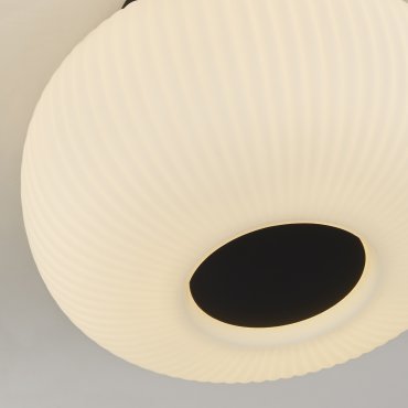 Searchlight Lumina - plafondverlichting - Ø 24 x 18 cm - wit en mat zwart