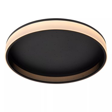 Lucide Estreja - plafondlamp met afstandsbediening - Ø 40 x 9 cm - 40W + 10W LED incl. - zwart