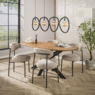 Vico Pebble - hanglamp - 140 x 9 x 150 cm - artic zwart