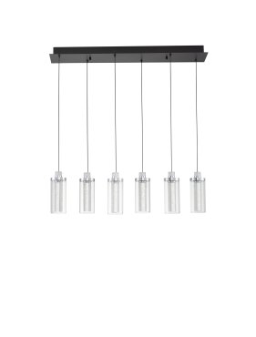 Nova Luce Lune - hanglamp - 20 x 170 x 81 cm - 44W dimbare LED incl. - zandzwart en chroom