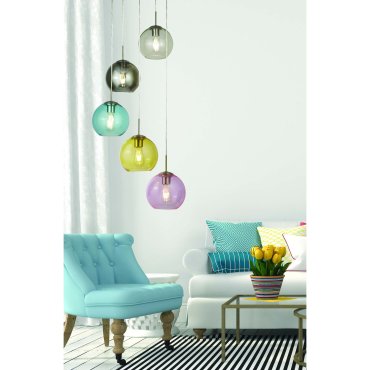 Searchlight Mardi Gras - hanglamp - Ø 50 x 120 cm - multicolour