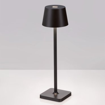 Nova Luce Deck - oplaadbare tafellamp - Ø 8,5 x 30 cm - 2W dimbare LED incl. - IP54 - donker antraciet