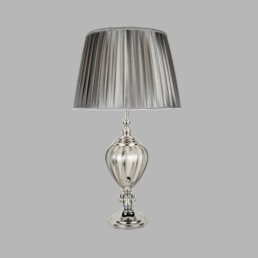 Searchlight Greyson - tafellamp - Ø 38 x 68 cm - chroom en grijs