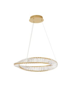 Nova Luce Aurelia - hanglamp - Ø 60 x 120 cm - 36W dimbare LED incl. - goud