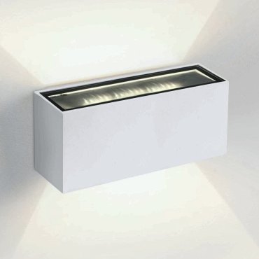 ONE Light Outdoor Wall Up &amp; Down Lights - buiten wandverlichting - 18 x 7 x 6,5 cm - 2 x 6W LED incl. - IP54 - wit