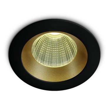 ONE Light 3W Dark Light Range - inbouwspot - Ø  50 mm, Ø 44 mm inbouwmaat - 3W LED incl. - zwart en messing