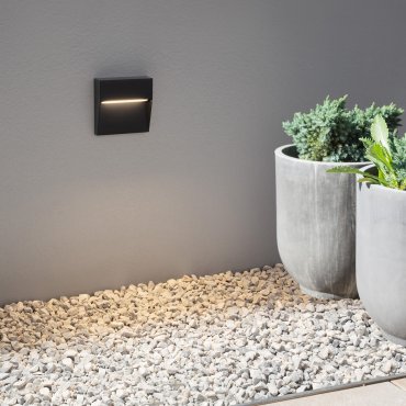 Nova Luce Nectar - buiten wandverlichting - 11 x 3 x 11 cm - 3W LED incl. - IP65 - donker antraciet